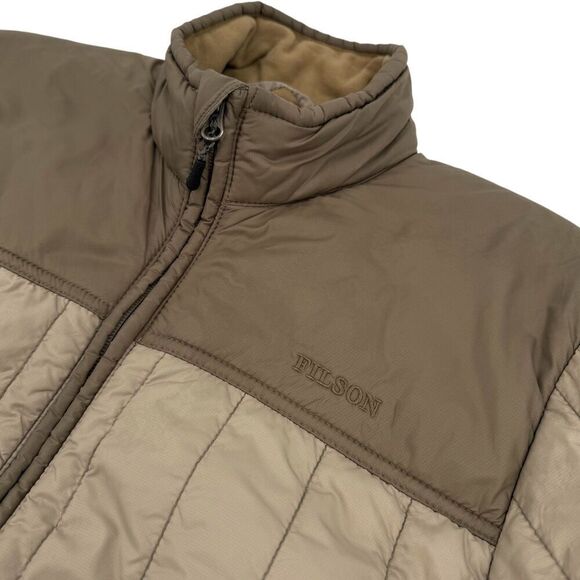 Filson Men's Ultra-Light Quilted PrimaLoft Jacket Rustic Tan Small *Flaws - Picture 3 of 16